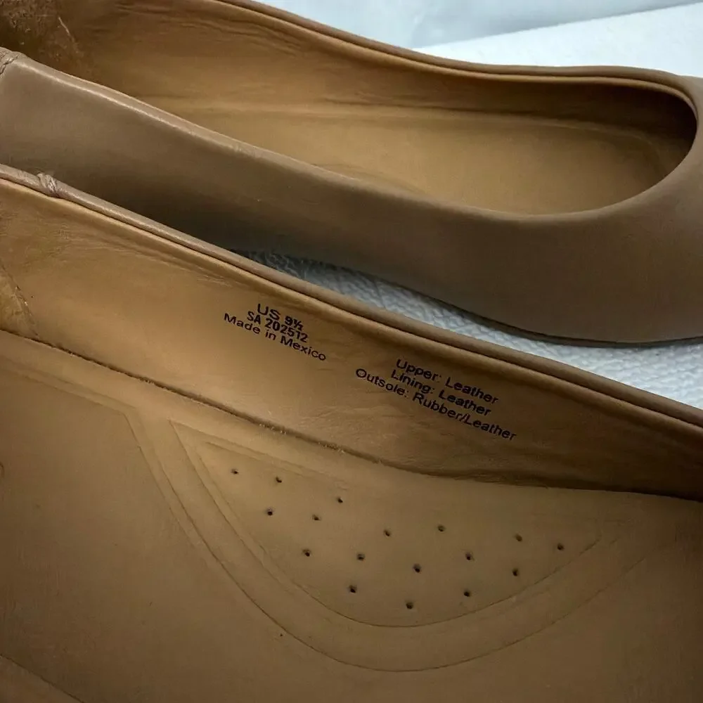 Nisolo Fina Pointed Toe Flat Shoes Womens Size 9.5 Almond Minimalist - Picture 7 of 10